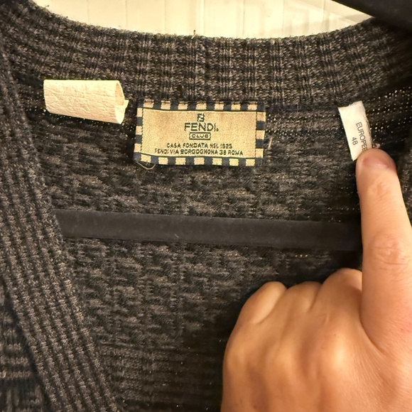 Fendi FF Gray and Black Cardigan , Size XL - Picture 3 of 6